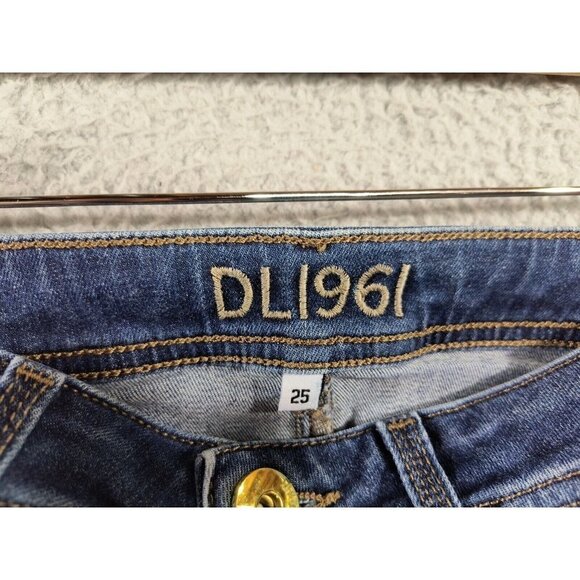 DL1961 Emma Jeans 25 Legging Heath Blue Denim Low Rise Distressed - Picture 9 of 13